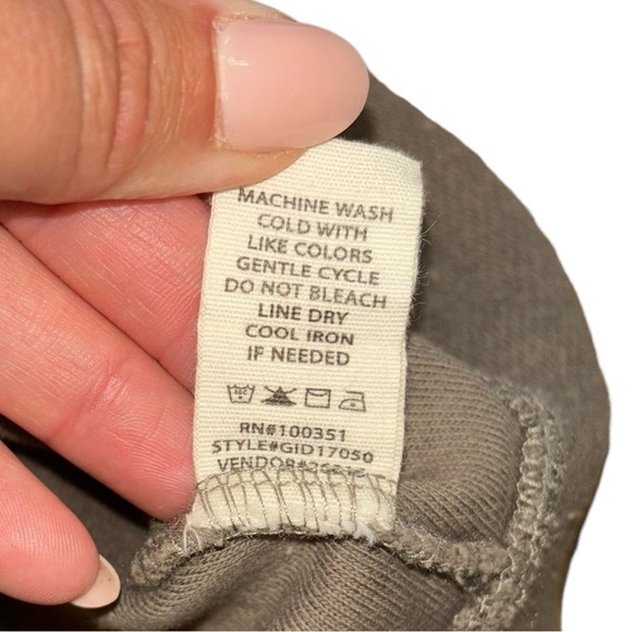 Gilded Intent Army Green Distressed Lace Up Hoodie Women’s Small Grunge Casual - Picture 9 of 12